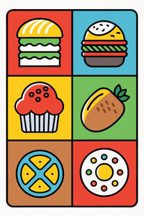 多彩美食图标集合