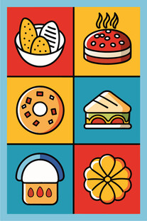 多彩美食图标集合