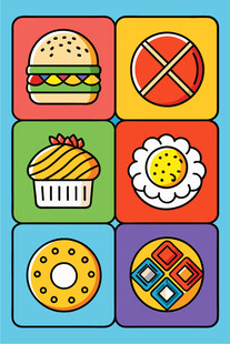 多彩美食图标集合