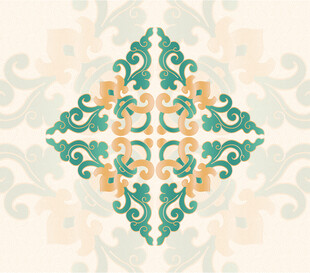 中式传统花卉几何图案