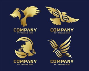 金色翅膀风格企业标志合集