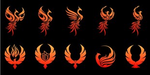 火焰凤凰图案设计元素