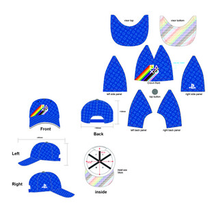 蓝色PS5鸭舌帽设计模板