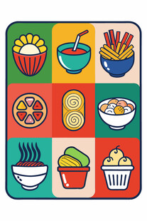 多彩美食图标集合