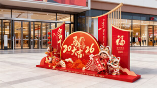 元旦春节新年美陈舞台装饰