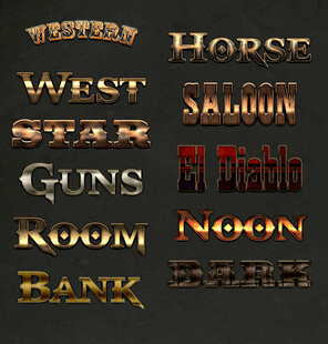 ps金色金属字样机