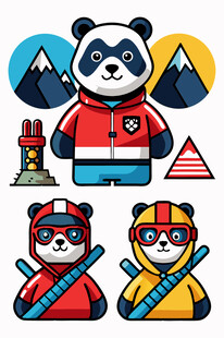 卡通动物消防员形象集合