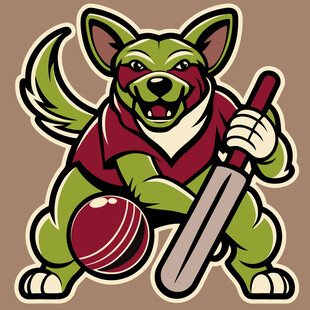 狗狗板球运动员