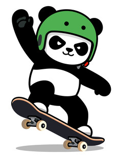熊猫玩滑板