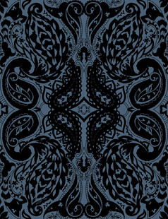 深蓝色对称花纹图案