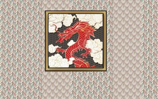 中式花卉图案装饰画