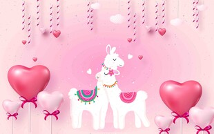 粉色独角兽气球梦幻场景