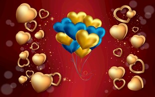 心形气球营造浪漫氛围