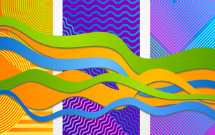 多彩波浪抽象艺术图案