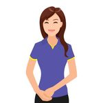 亲切和蔼客服美女矢量插画