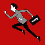 手绘努力工作的人