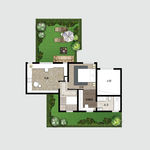 彩色高端手绘平面高清户型图