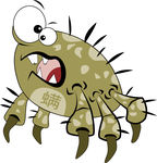 可爱卡通螨虫跳蚤动漫形象