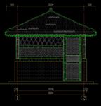 新农村木屋茅草屋凉亭工具房