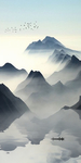 简约大气中式山水画水墨画装饰画