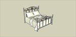 草图大师模型铁艺双人床