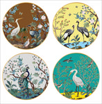 孔雀仙鹤陶瓷花纸动物