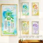 水墨四季养生展板