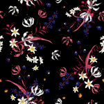 真丝印花 手绘花