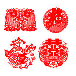 吉祥鱼雕刻剪纸矢量图制作文件