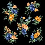 北欧热带风手绘花卉分层素材