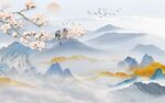 新中式山水背景墙