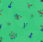 花朵暗八仙中式图案