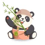 卡通熊猫  扁平机理风