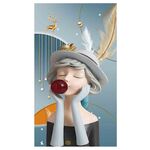 女孩卡通轻奢简约高清装饰画