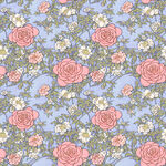 四方连续复古玫瑰花图案