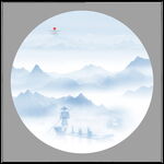 意境水墨山水画