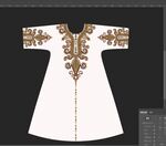 白色刺绣长袍设计图