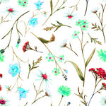 清新水彩花卉图案设计