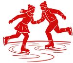 情侣溜冰矢量设计