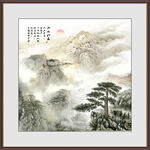 迎客松国画黄山