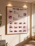 美瞳线眼线 美睫线样示展示墙