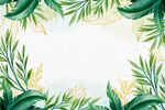 清新绿植边框矢量背景图