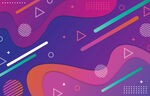 多彩几何抽象背景图案