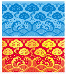 传统云纹海浪图案设计