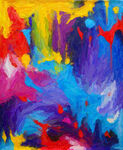 抽象多彩油画艺术画面