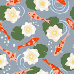 锦鲤睡莲图案背景