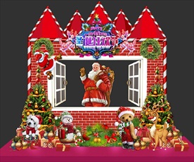 圣诞高档造型门头舞台美陈背景