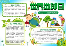 世界地球日小报板报手抄报