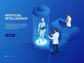 AI人工智能科研插画矢量