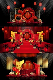 红色中式婚礼效果图
